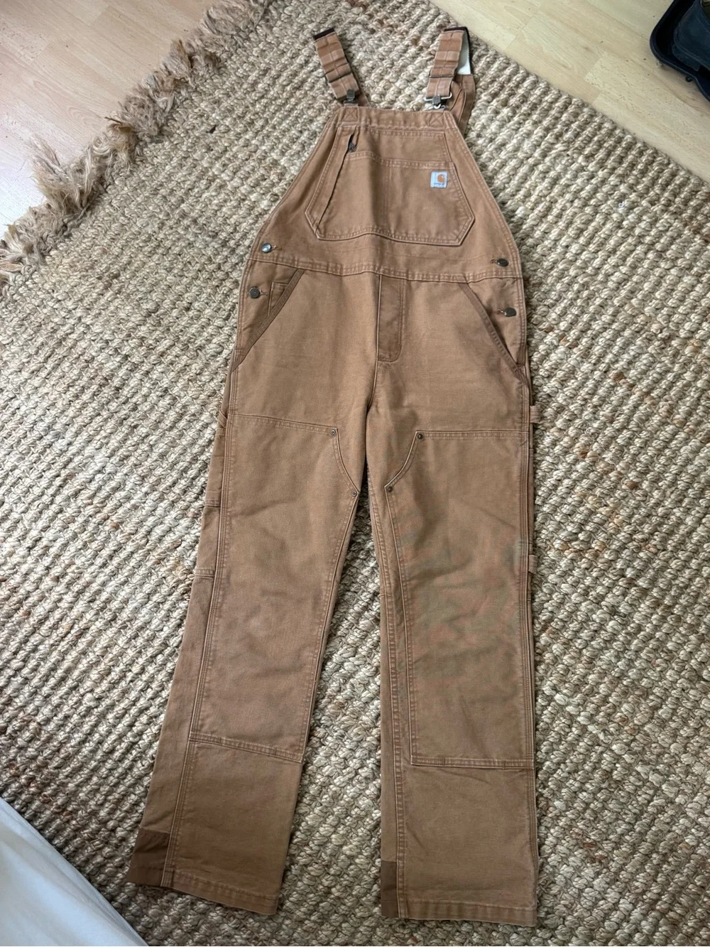 Carhartt Tan Brown Duck Canvas Bib Overalls - Picture 1 of 1